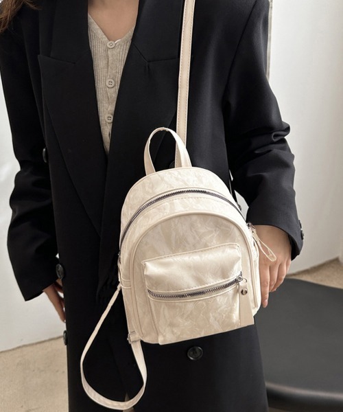 Miniministore(ミニミニストア)の「ミニリュックサック コンパクトバッグ 黒(バックパック/リュック・レディース・アイボリー/グレー/ブラック・FREE)」の1枚目の写真