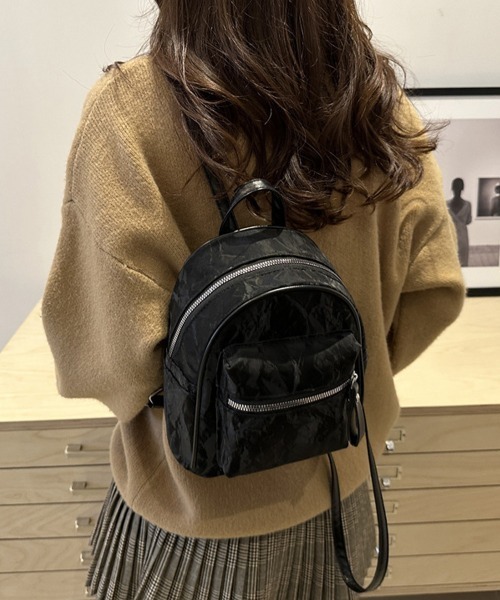 Miniministore(ミニミニストア)の「ミニリュックサック コンパクトバッグ 黒(バックパック/リュック・レディース・アイボリー/グレー/ブラック・FREE)」の6枚目の写真