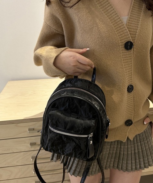 Miniministore(ミニミニストア)の「ミニリュックサック コンパクトバッグ 黒(バックパック/リュック・レディース・アイボリー/グレー/ブラック・FREE)」の7枚目の写真