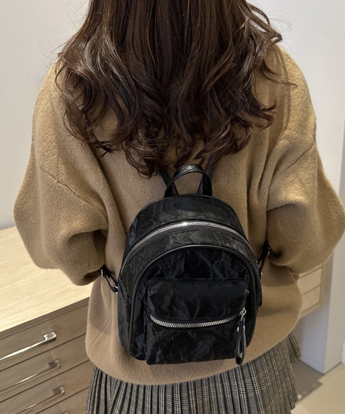Miniministore(ミニミニストア)の「ミニリュックサック コンパクトバッグ 黒(バックパック/リュック・レディース・アイボリー/グレー/ブラック・FREE)」の8枚目の写真