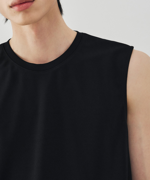 DRAW FIT（ドローフィット）の「クールメッシュレイヤードスリーブレス[ブラック]（Tシャツ/カットソー・メンズ・その他・MEDIUM/X-LARGE/LARGE/XX-LARGE）」の3枚目の写真