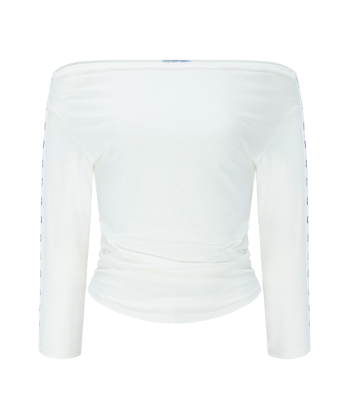 PLEASENOFOLLOW(プリーズノーフォロー)の「Lexi Hooked Shirring top (White)(Tシャツ/カットソー・レディース・その他・FREE)」の2枚目の写真