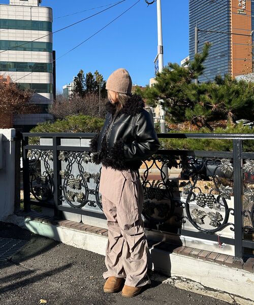 runningHIGH（ランニングハイ）の「スタッドクロップシアリングジャケット[ブラック]（ムートンコート・レディース・その他・F）」の12枚目の写真