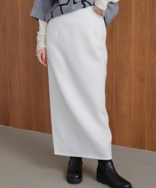 Bou Jeloud（ブージュルード）の「裏起毛ロングスカート（スカート・レディース・ブラック/オフホワイト・38）」の2枚目の写真