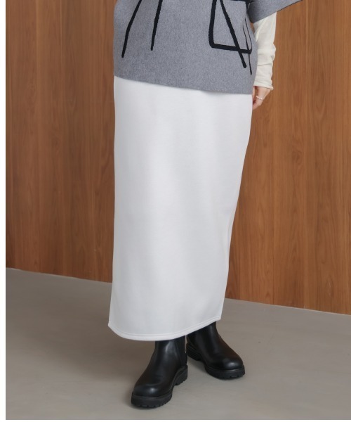 Bou Jeloud（ブージュルード）の「裏起毛ロングスカート（スカート・レディース・ブラック/オフホワイト・38）」の3枚目の写真