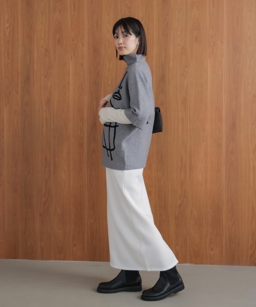 Bou Jeloud（ブージュルード）の「裏起毛ロングスカート（スカート・レディース・ブラック/オフホワイト・38）」の6枚目の写真