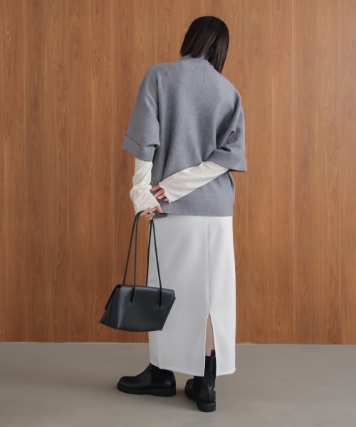 Bou Jeloud（ブージュルード）の「裏起毛ロングスカート（スカート・レディース・ブラック/オフホワイト・38）」の7枚目の写真