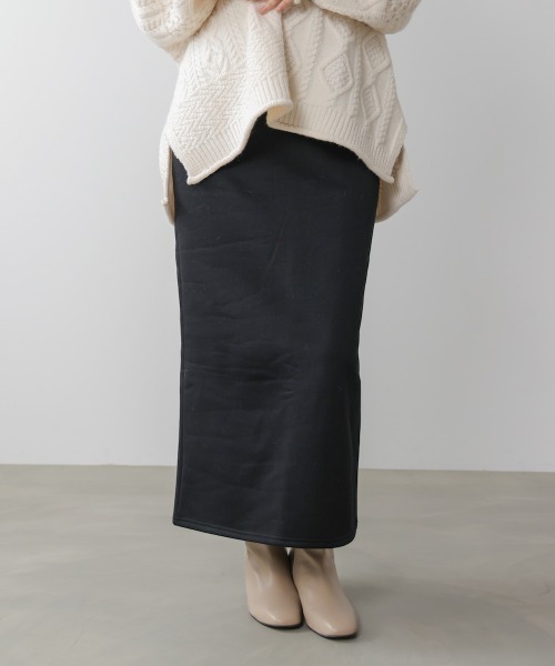 Bou Jeloud（ブージュルード）の「裏起毛ロングスカート（スカート・レディース・ブラック/オフホワイト・38）」の14枚目の写真