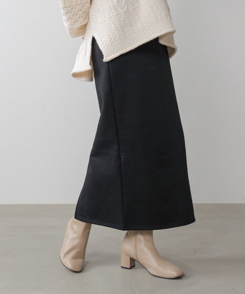 Bou Jeloud（ブージュルード）の「裏起毛ロングスカート（スカート・レディース・ブラック/オフホワイト・38）」の16枚目の写真