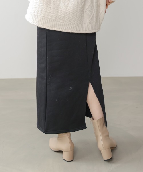 Bou Jeloud（ブージュルード）の「裏起毛ロングスカート（スカート・レディース・ブラック/オフホワイト・38）」の19枚目の写真