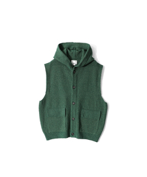 HORLISUN（ホーリーサン）の「Acorn Hoodie Vest Cardigan Cotton Knit Smart Green（ベスト）」