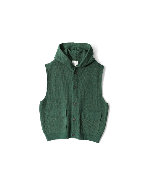 HORLISUN(ホーリーサン)の「Acorn Hoodie Vest Cardigan Cotton Knit Smart Green(ベスト・レディース・その他・LARGE/MEDIUM)」の1枚目の写真