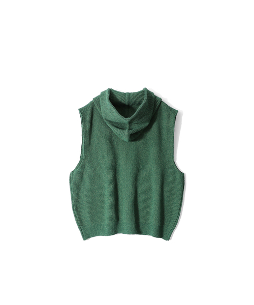HORLISUN(ホーリーサン)の「Acorn Hoodie Vest Cardigan Cotton Knit Smart Green(ベスト・レディース・その他・LARGE/MEDIUM)」の2枚目の写真