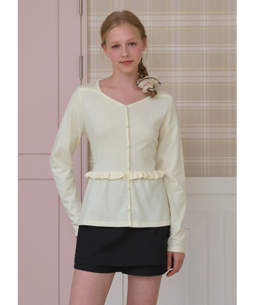 MICANE(ミケーネ)の「ブリンバックストラップニット(ニット/セーター・レディース・ネイビー/クリーム・X-LARGE/SMALL/MEDIUM/LARGE)」の5枚目の写真