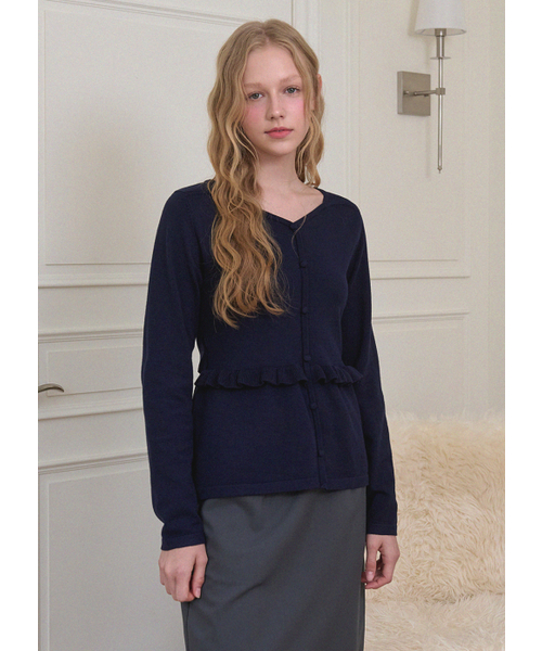MICANE(ミケーネ)の「ブリンバックストラップニット(ニット/セーター・レディース・ネイビー/クリーム・X-LARGE/SMALL/MEDIUM/LARGE)」の11枚目の写真