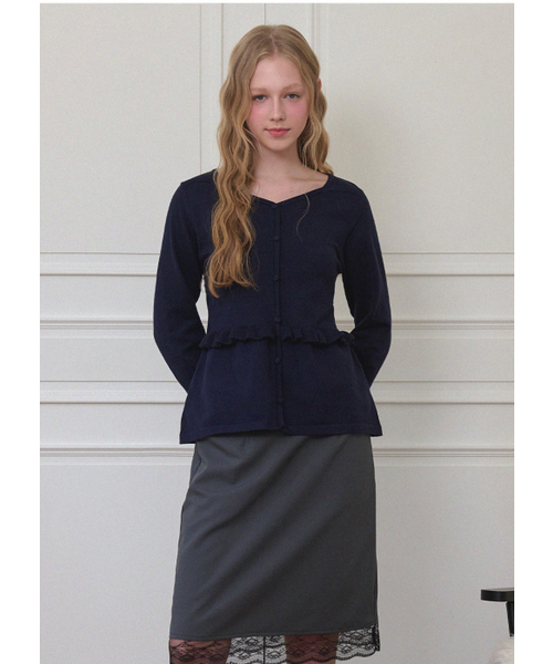 MICANE(ミケーネ)の「ブリンバックストラップニット(ニット/セーター・レディース・ネイビー/クリーム・X-LARGE/SMALL/MEDIUM/LARGE)」の9枚目の写真