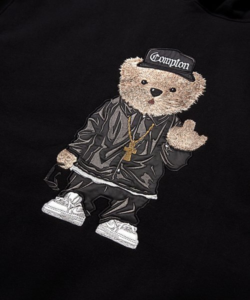 STIGMA（スティグマ）の「EMB COMPTON BEAR OVERSIZED HEAVY SWEAT HOODIE BLACK（パーカー・メンズ・その他・LARGE/MEDIUM/X-LARGE）」の5枚目の写真