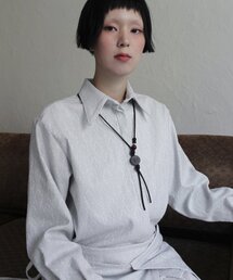 ジャカードシャツハーフエプロン_ライトグレー