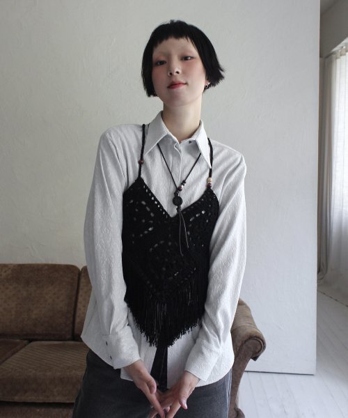 RUBATI(ルバティ)の「ジャカードシャツハーフエプロン_ライトグレー(シャツ/ブラウス・レディース・その他・size2/size1)」の4枚目の写真