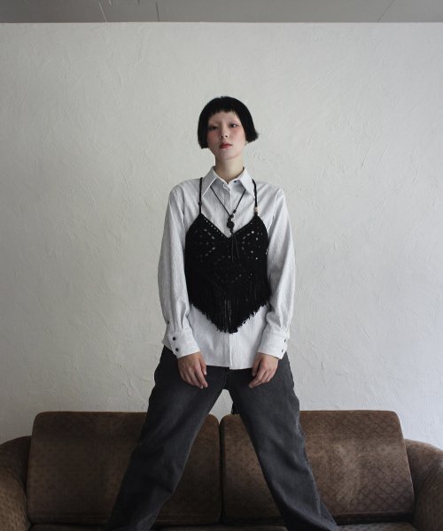 RUBATI(ルバティ)の「ジャカードシャツハーフエプロン_ライトグレー(シャツ/ブラウス・レディース・その他・size2/size1)」の5枚目の写真