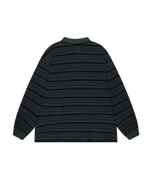 ENDOOR(エンドア)の「Vtg zip-up stripe polo shirt (vtg red)(ポロシャツ・メンズ・その他・1/2)」の3枚目の写真