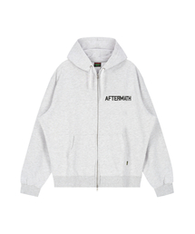 LOGO ZIP UP HOODIE (LIGHT HEATHER GREY)