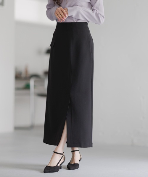 Andemiu(アンデミュウ)の「アシメフラップIラインスカート625360(スカート・レディース・アイボリー/パープル/ブラック・SMALL/MEDIUM)」の3枚目の写真