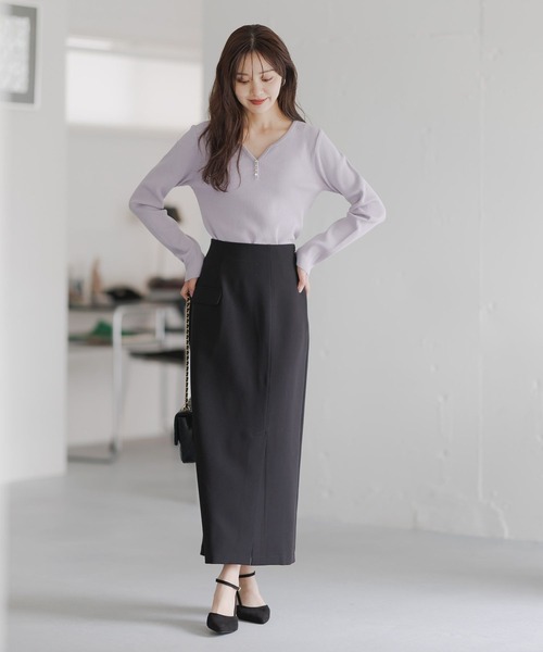 Andemiu(アンデミュウ)の「アシメフラップIラインスカート625360(スカート・レディース・アイボリー/パープル/ブラック・SMALL/MEDIUM)」の9枚目の写真