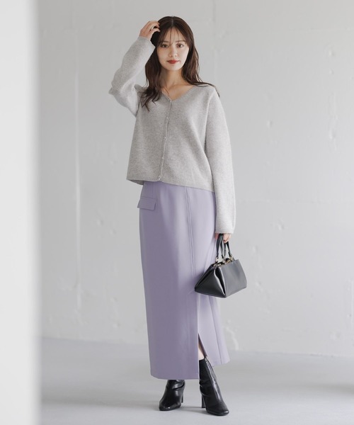 Andemiu(アンデミュウ)の「アシメフラップIラインスカート625360(スカート・レディース・アイボリー/パープル/ブラック・SMALL/MEDIUM)」の14枚目の写真