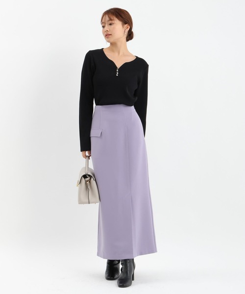 Andemiu(アンデミュウ)の「アシメフラップIラインスカート625360(スカート・レディース・アイボリー/パープル/ブラック・SMALL/MEDIUM)」の16枚目の写真