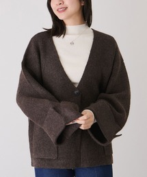 ヤクタッチワイドスリーブニットジャケット