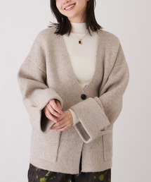 ヤクタッチワイドスリーブニットジャケット