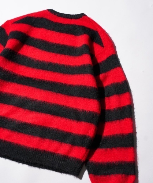 TOWNCRAFT（タウンクラフト）の「TOWN CRAFT タウンクラフト / SHAGGY JQ BORDER CREW（ニット/セーター・メンズ・ブラック×ホワイト/レッド・MEDIUM/LARGE）」の14枚目の写真