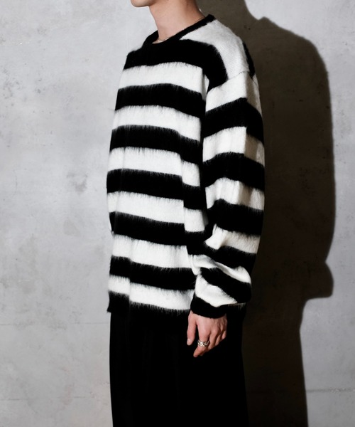 TOWNCRAFT（タウンクラフト）の「TOWN CRAFT タウンクラフト / SHAGGY JQ BORDER CREW（ニット/セーター・メンズ・ブラック×ホワイト/レッド・MEDIUM/LARGE）」の16枚目の写真