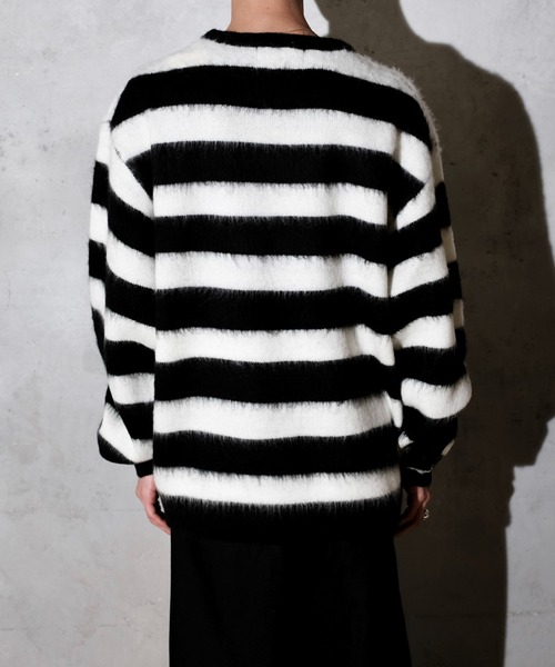 TOWNCRAFT（タウンクラフト）の「TOWN CRAFT タウンクラフト / SHAGGY JQ BORDER CREW（ニット/セーター・メンズ・ブラック×ホワイト/レッド・MEDIUM/LARGE）」の17枚目の写真