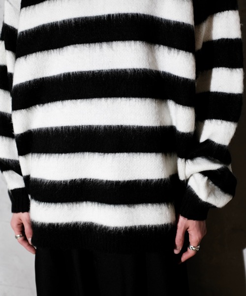 TOWNCRAFT（タウンクラフト）の「TOWN CRAFT タウンクラフト / SHAGGY JQ BORDER CREW（ニット/セーター・メンズ・ブラック×ホワイト/レッド・MEDIUM/LARGE）」の19枚目の写真