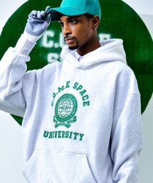 COME（シーオーエムイー）の「[UNISEX] Faux Shearling-Trimmed Cotton-Jersey Hoodie (Light Grey)（パーカー）」