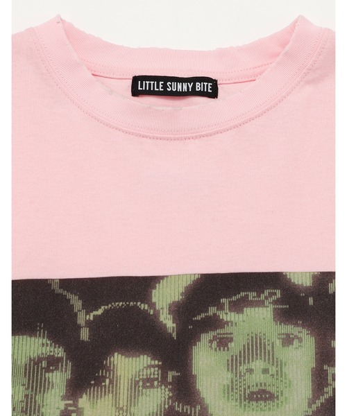 Little sunny bite(リトルサニーバイト)の「《Little sunny bite》stranger things x little sunny bite graphic fake layered long tee(Tシャツ/カットソー・レディース・ピンク/ホワイト/ブラック・MEDIUM/SMALL)」の14枚目の写真