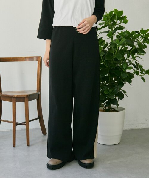 ear PAPILLONNER（イアパピヨネ）の「ニットラインパンツ【SUM1 STYLE】（その他パンツ・レディース・ブラック/ベージュ・FREE）」の16枚目の写真