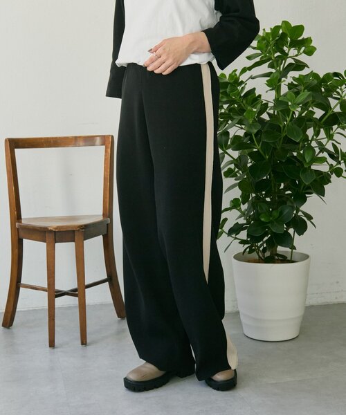 ear PAPILLONNER（イアパピヨネ）の「ニットラインパンツ【SUM1 STYLE】（その他パンツ・レディース・ブラック/ベージュ・FREE）」の17枚目の写真