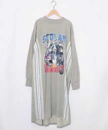 ScoLar（スカラー）の「153783：レースライン×ロック柄ミニ裏毛ワンピース（ワンピース）」