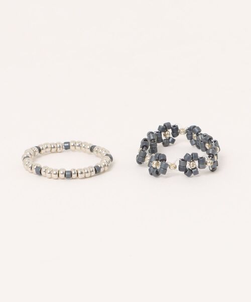 tone（トーン）の「【marumusubi】beads ring flower(MA)（リング・レディース・ブルー/ダークグレー・FREE）」の5枚目の写真