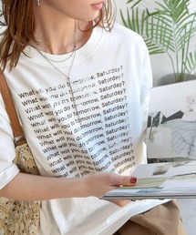 Java（ジャバ）の「《JaVaジャバコラボ》雰囲気も気持ちも明るくなれる!週末を楽しむための、綿100%かすれ調メッセージプリントTシャツ(半袖)（Tシャツ/カットソー）」