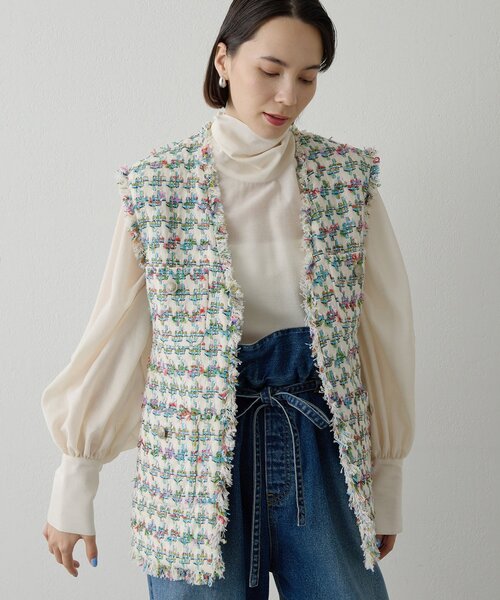 新品タグ付き✨定価5.7万✨ 24年 ウィムガゼット バックシャンジレ　ベスト バックシャンジレ | Whim Gazette(ウィム ガゼット)レディース | PAL