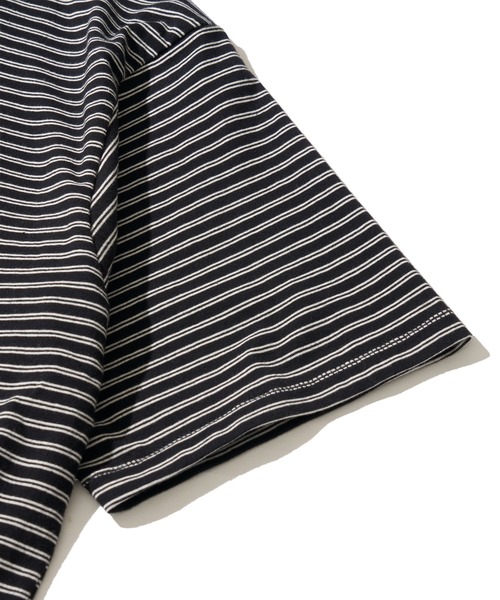 Healthknit(ヘルスニット)の「【Healthknit】Classic Border Jersey Wide Henleyneck S/S / クラシック ボーダー ジャージーワイドヘンリーネックTシャツ(Tシャツ/カットソー・メンズ・ブラック/パープル・X-LARGE/LARGE/MEDIUM)」の10枚目の写真