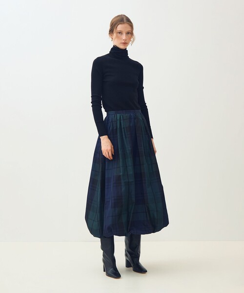 シルクタフタチェック バルーンスカート（スカート）｜TOMORROWLAND