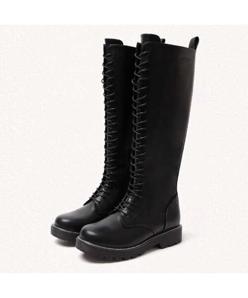 MAC MOC(マックモック)の「Raven レイヴン フルレースアップ ワイドフィット ロングブーツ_2カラー 3.5cm(ブーツ・レディース・ダークブラウン/ブラック・22.5cm/23cm/23.5cm/24cm/24.5cm/25cm)」の1枚目の写真