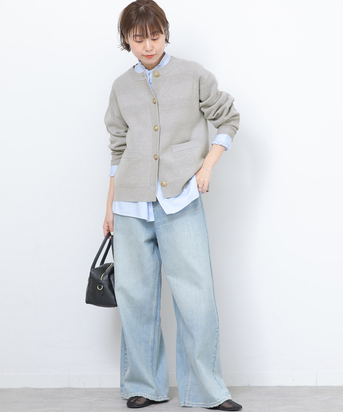 JOURNAL STANDARD relume（ジャーナルスタンダード　レリューム）の「ウォッシャブルミラノリブカーディガン（カーディガン/ボレロ・レディース・ライトグレー/ネイビー・FREE）」の19枚目の写真