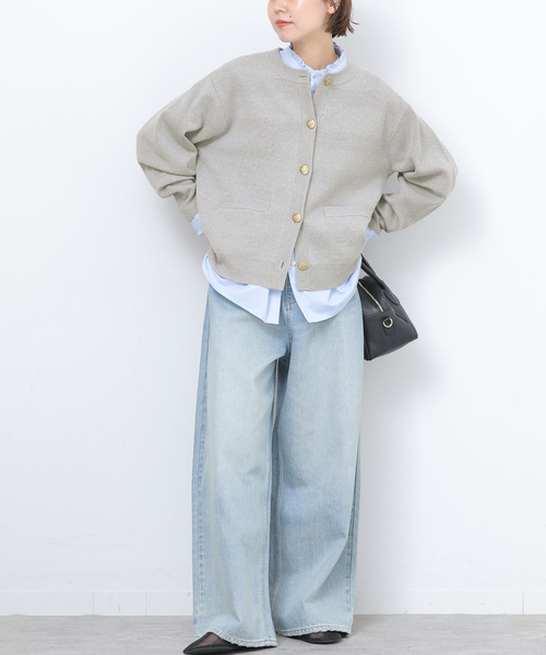 JOURNAL STANDARD relume（ジャーナルスタンダード　レリューム）の「ウォッシャブルミラノリブカーディガン（カーディガン/ボレロ・レディース・ライトグレー/ネイビー・FREE）」の20枚目の写真