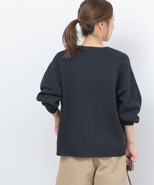 JOURNAL STANDARD relume（ジャーナルスタンダード　レリューム）の「ウォッシャブルミラノリブカーディガン（カーディガン/ボレロ・レディース・ライトグレー/ネイビー・FREE）」の7枚目の写真